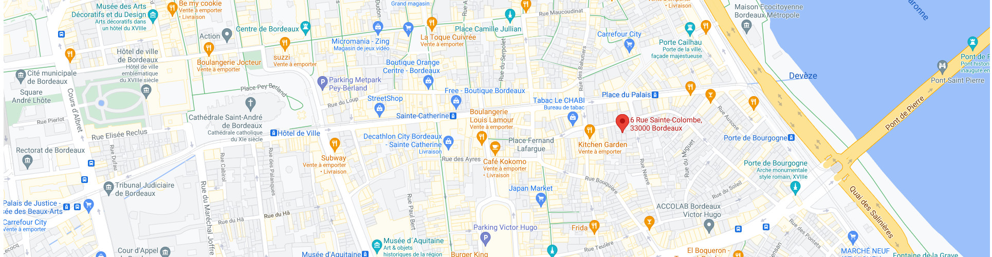 Cartographie Google Maps - Opteam Avocats - 6 rue Sainte Colombe, 33000 Bordeaux