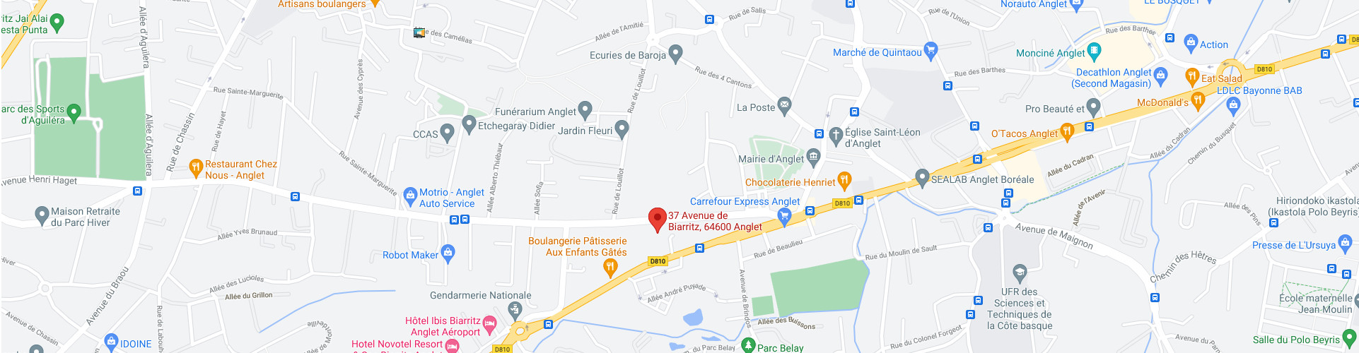 Cartographie Google Maps - Opteam Avocats - Immeuble le millésime, 37 avenue de Biarritz, 64600 Anglet